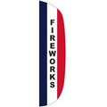 "FIREWORKS" 3' x 12' Stationary Message Flutter Flag